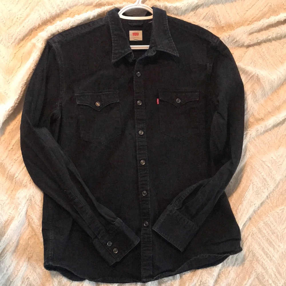 Levi’s Standard-Fit Classic Denim Western Shirt - Large black